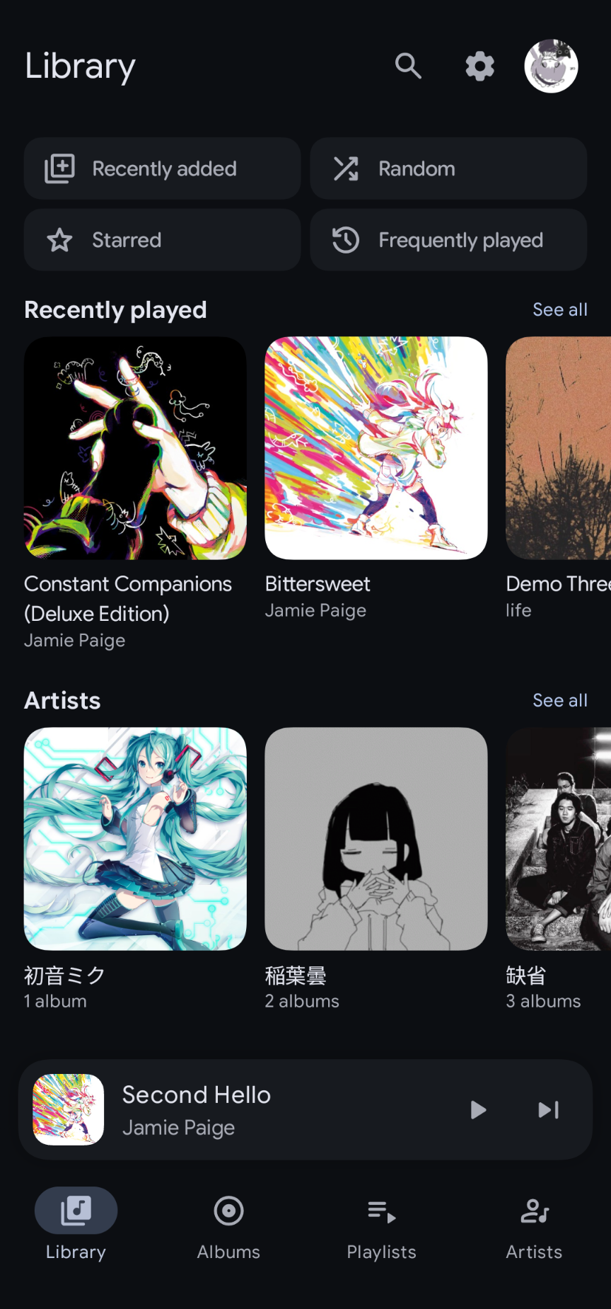 Screenshot of Navic's library tab