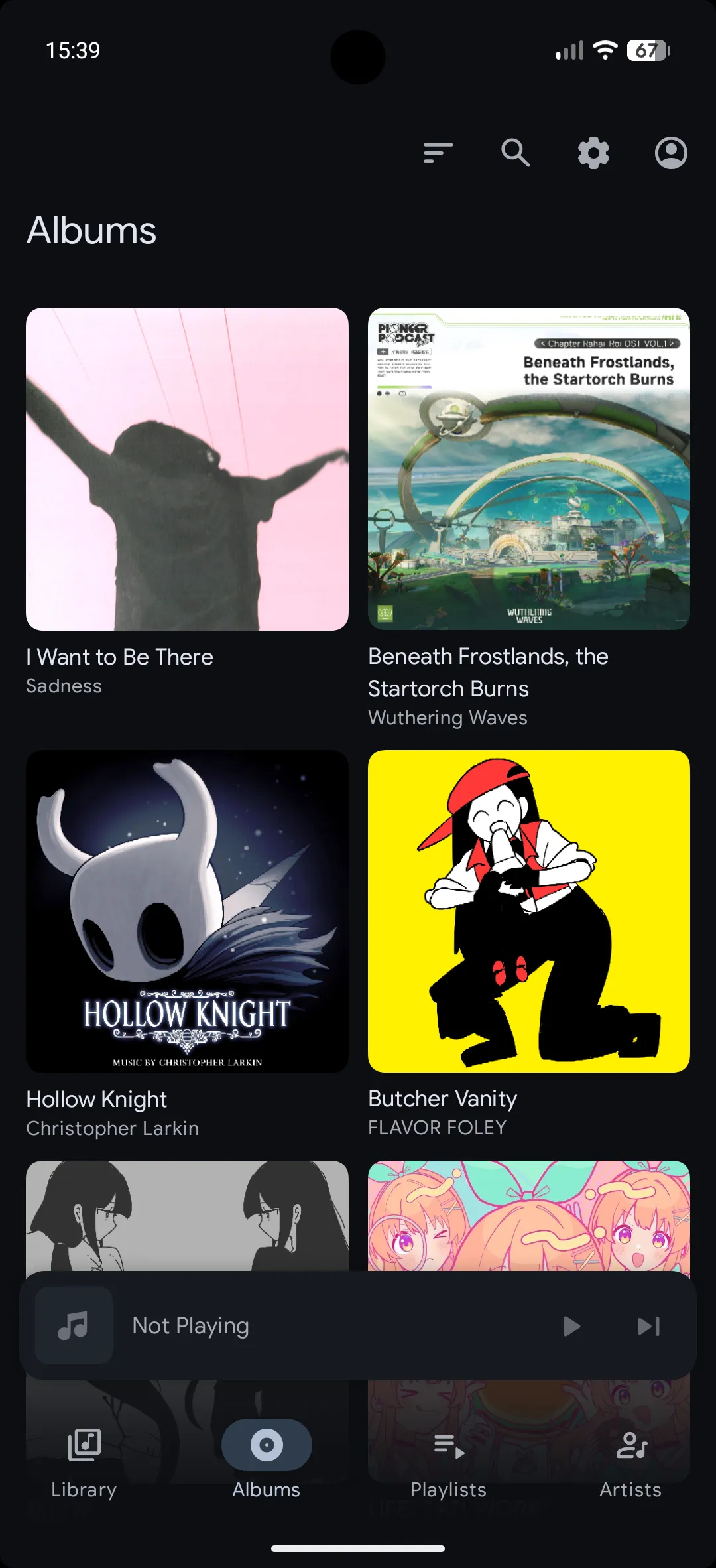 A screenshot of Navic's albums tab