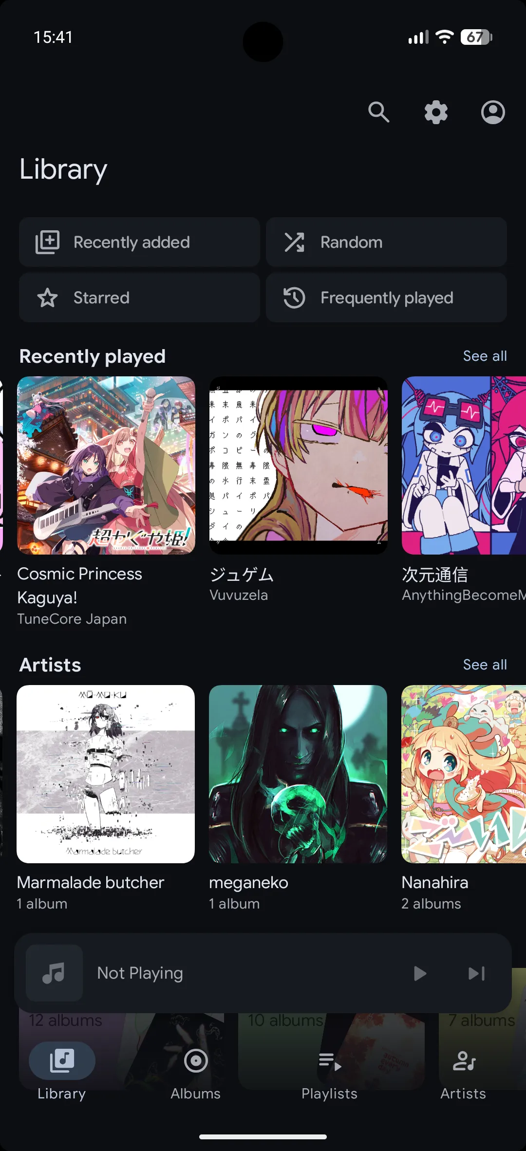A screenshot of Navic's library tab