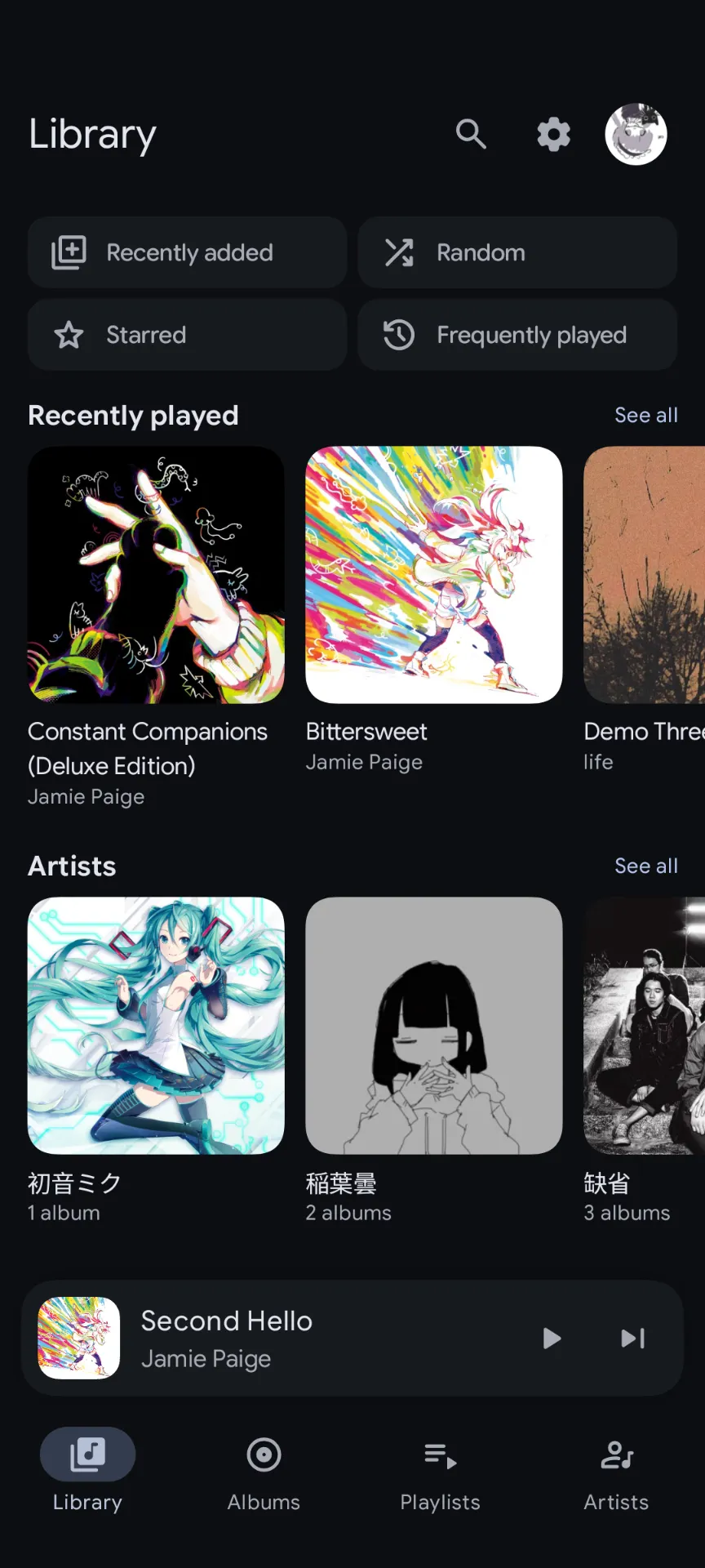 A screenshot of Navic's library tab
